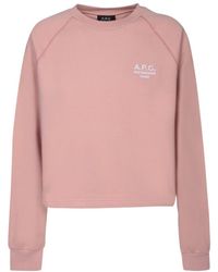 A.P.C. - Logo Embroidered Crewneck Sweatshirt - Lyst