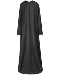 The Row - Dark Logo Large Silhouette Wool Extra-Long Dress - Lyst