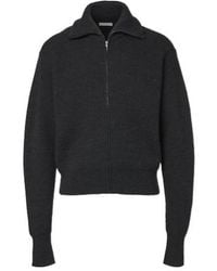 Lemaire - Knit Wool Zip-Up Cardigan - Lyst