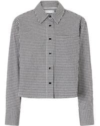 Proenza Schouler - Cropped Checked Cotton And Linen-Blend Poplin Shirt - Lyst