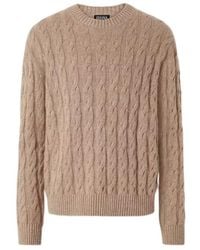 ZEGNA - Cable-Knit Crew Neck Knitted Sweater - Lyst