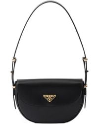 Prada - Arque Leather Shoulder Bag With Flap - Lyst