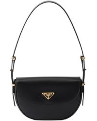 Prada - Arque Leather Shoulder Bag With Flap - Lyst