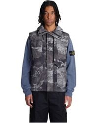 Stone Island - Camouflage Printed Sleeveless Gilet - Lyst