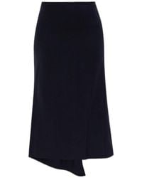 Victoria Beckham - Asymmetric-Hem Midi Skirt - Lyst