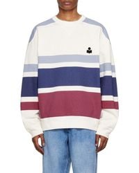 Isabel Marant - Logo Printed Striped Sweatshirt - Lyst