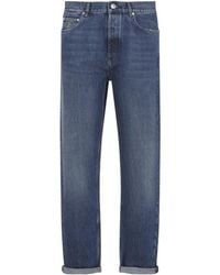 Brunello Cucinelli - Logo Patch Mid-Rise Jeans - Lyst