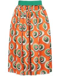 Dolce & Gabbana - Colorful Satin A-Line Skirt - Lyst