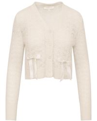LoveShackFancy - Lilly Cropped Knit Cardigan - Lyst