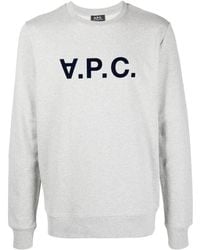 A.P.C. - Logo-Printed Straight Hem Sweatshirt - Lyst