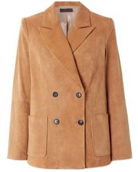 Stouls - Double-Breasted Suede Blazer - Lyst