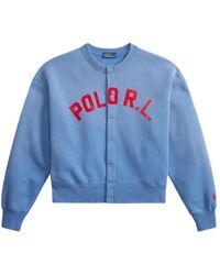Polo Ralph Lauren - Logo-Print Knitted Cardigan - Lyst