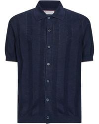 Brunello Cucinelli - Textured Rib Linen And Cotton Knit Shirt - Lyst