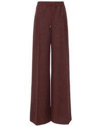 Max Mara - Denim-Effect Wool Wide-Leg Trousers - Lyst