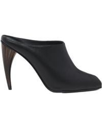 McQueen - Peep-Toe Leather Sandals - Lyst