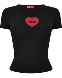 DIESEL - Cropped Fitted Mini T-Shirt - Lyst