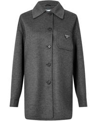 Prada - Wool And Cashmere Blended Coat - Lyst
