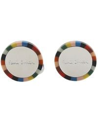 Paul Smith - Circle Signature Stripe Cufflinks - Lyst