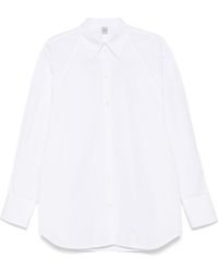 TOTEME - Totême Curved Hem Raglan-Sleeved Shirt - Lyst