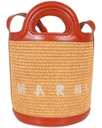 Marni - Logo Embroidered Bucket Bag - Lyst