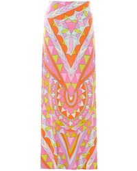 PUCCI - Pucci Geometric Printed Midi Skirt - Lyst