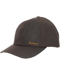 Barbour - Dark Waxed Cotton Baseball Cap - Lyst