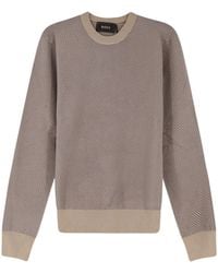 BOSS - Boss Textured Crew Neck Sweater - Lyst