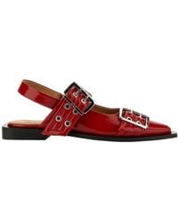 Ganni - Feminine Buckle Slingback Ballerinas - Lyst