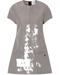 Courreges - Heritage Houndstooth Wool-Blend Mini Dress - Lyst