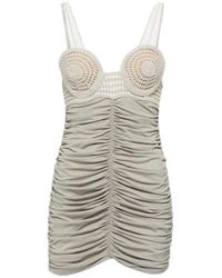 Magda Butrym - Ruched Crochet And Jersey Minidress - Lyst