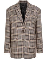 Anine Bing - Loose Checkered Suit Jacket - Lyst