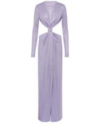 Area - Crystal-Embellished Cutout Jersey Gown - Lyst