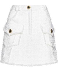 Balmain - A-Line Tweed Skirt - Lyst