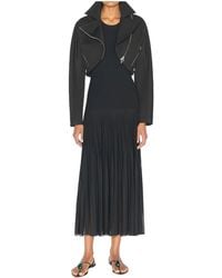 Alaïa - Alaïa Cropped Poplin Biker Jacket - Lyst