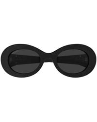Gucci - Eyewear Oval Frame Sunglasses - Lyst