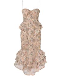 Zimmermann - Rebellion Ruffled Midi Dress - Lyst