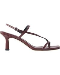 Aeyde - Solid Color Leather Slingback Sandals - Lyst