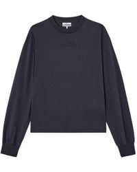 Ganni - Long-Sleeved Crewneck T-Shirt - Lyst