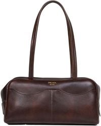 Prada - Box Large Antiqued Leather Top-Handle Bag - Lyst