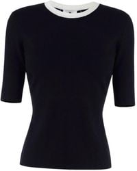 Elisabetta Franchi - Knitted Top With Viscose Bands - Lyst