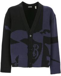 Burberry - Ekd Intarsia-Knit Buttoned Cardigan - Lyst