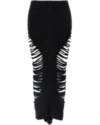 Rick Owens - Frayed Cashmere Skirt - Lyst