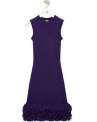 Loewe - Fringe-Trim Sleeveless Dress - Lyst