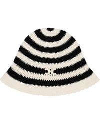 Celine - Triomphe Striped Cloche Beanie - Lyst