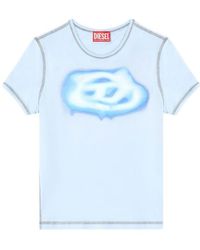 DIESEL - Fitted Crop T-Shirt - Lyst