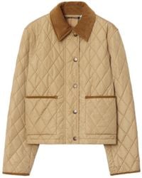 Burberry - Quilted Crop Jacket - Lyst