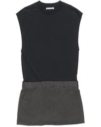 Acne Studios - Cotton Panelled Mini Dress - Lyst