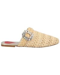 Roger Vivier - Bab Viv Embellished Woven Mules - Lyst