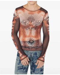 Jean Paul Gaultier Ssense Exclusive Black Mesh Graffiti Long