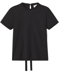 Lanvin - Tie-Back Cotton T-Shirt - Lyst
